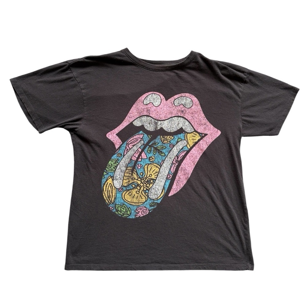 The Rolling Stones Medium floral graphic short sleeve over sized tee